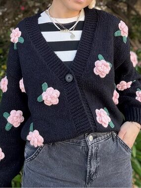 Luna and Ivy knit floral cardigan